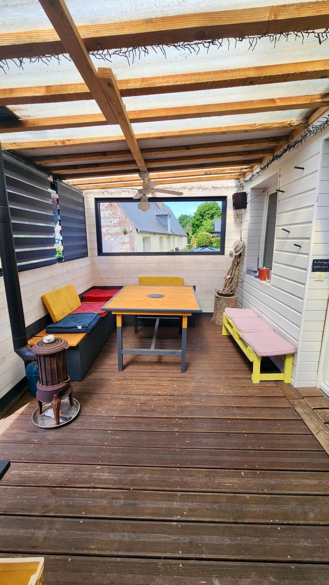 La Petite Maison En Bois Bleue Quiberville Bagian luar foto